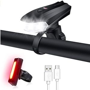 NEW Bike Light Set USB Rechargeable LED Headlamp & Taillight Kit Waterproof